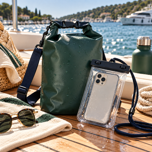 10L waterproof dry bag with phone case for boating and travel