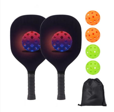 Pickleball Paddle Set with Balls & Carry Bag