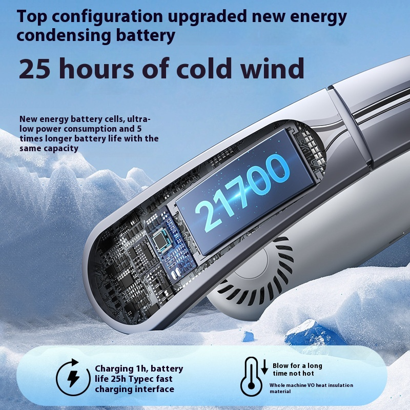 Portable Neck Fan for Golf, Travel & Outdoor Leisure