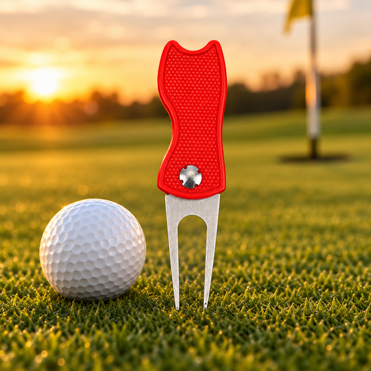 Golf Divot Repair Tool + Ball Marker lifestyle image for LeisureNest Clubhouse